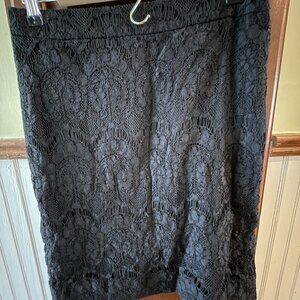 black lace mini skirt